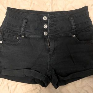 These 3 button shorts are cuffed and short shorts